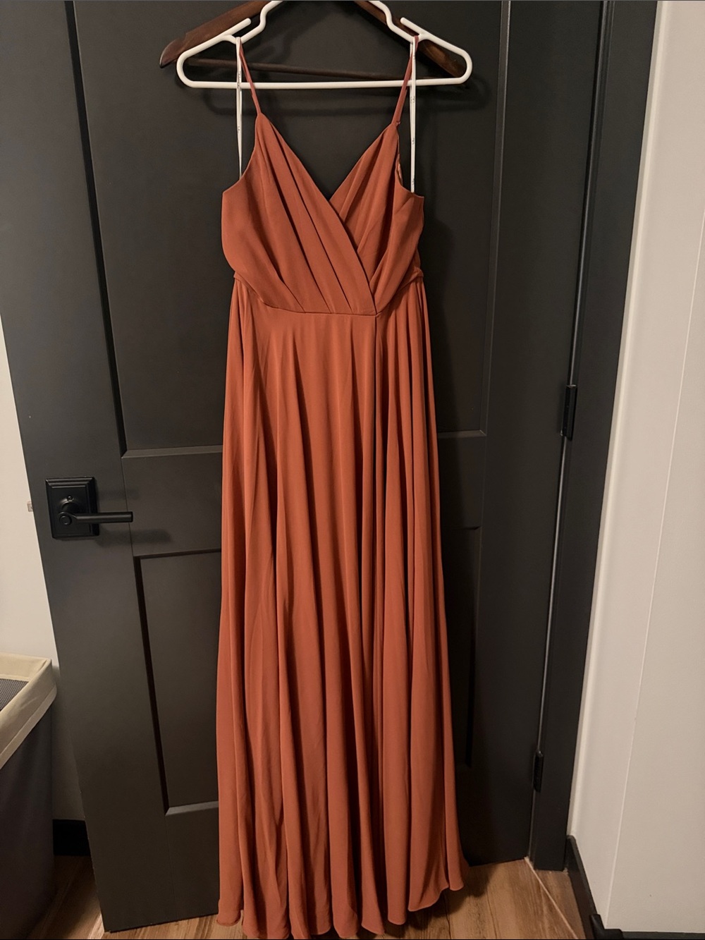 Lulu's Rust Spaghetti Strap Maxi Dress